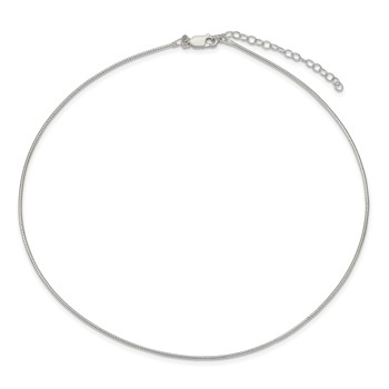 Sterling Silver 1.35mm w/ 2in extender Neckwire Chain — alternate view