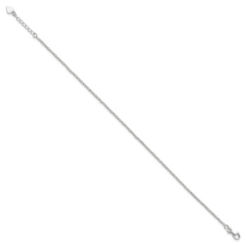 Sterling Silver Fancy Chain 9 inch Plus 1 inch Extender - Total 10 inch Anklet — alternate view