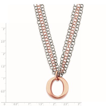 Sterling Silver & Rose Vermeil Multi-Strand w/Circles Necklace — alternate view