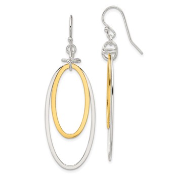 Sterling Silver and Vermeil Polished Drop Necklace and Earring Set — alternate view