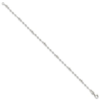 Sterling Silver Polished Fancy Bead Bracelet — alternate view