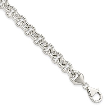 Sterling Silver Polished Fancy Link Bracelet