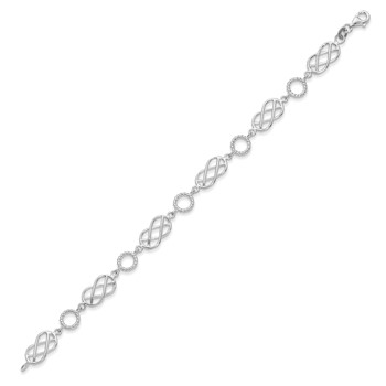 Sterling Silver Pretzel Circle Bracelet — alternate view