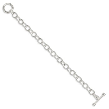 Sterling Silver Polished Fancy Link Toggle Bracelet — alternate view