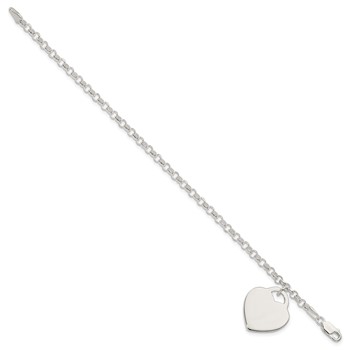 Sterling Silver Engraveable Heart Bracelet — alternate view