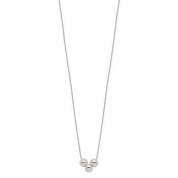 Sterling Silver Polished 3 Bead Necklace — alternate view