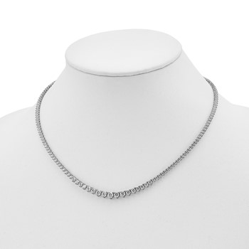 Sterling Shimmer Sterling Silver Rhodium-plated 17 inch 180 Stone Graduated CZ Necklace — alternate view