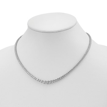 Sterling Shimmer Sterling Silver Rhodium-plated 17 inch 157 Stone Graduated CZ Necklace — alternate view