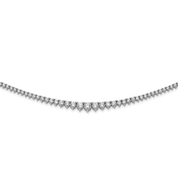 Sterling Shimmer Sterling Silver Rhodium-plated 17 inch 157 Stone Graduated CZ Necklace