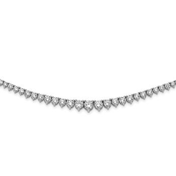 Sterling Shimmer Sterling Silver Rhodium-plated 17 inch 132 Stone Graduated CZ Necklace