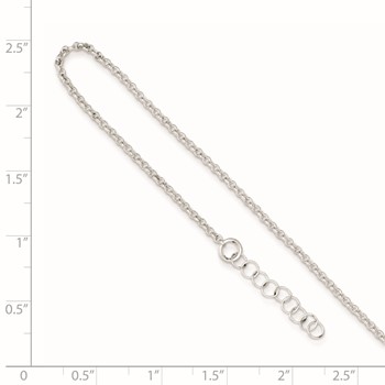 Sterling Silver 1.5mm Rolo Chain 9 inch Plus 1 inch Extender - Total 10 inch Anklet — alternate view