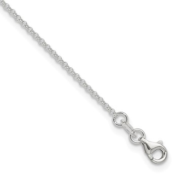 Sterling Silver 1.5mm Rolo Chain 9 inch Plus 1 inch Extender - Total 10 inch Anklet