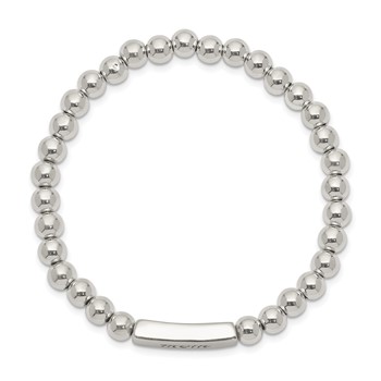 Sterling Silver Enameled MOM Stretch Bracelet — alternate view