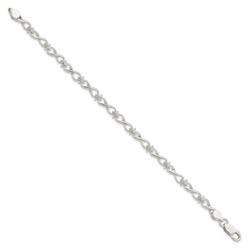 Sterling Silver Polished Fancy Link Bracelet — alternate view