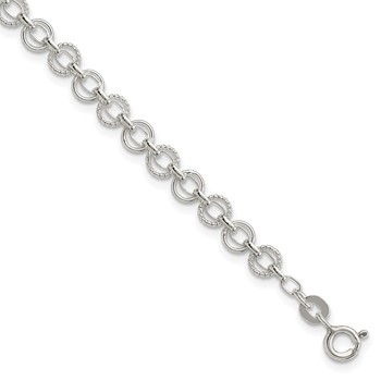 Sterling Silver 5mm Fancy Link Bracelet
