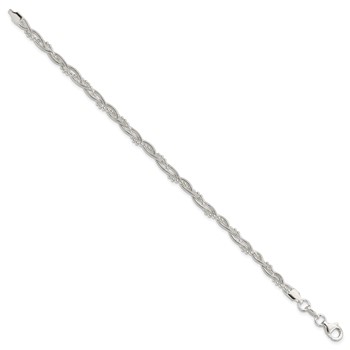 Sterling Silver Fancy Braided Bracelet — alternate view