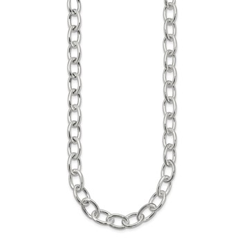 Sterling Silver Open Link Cable 8.50mm Necklace — alternate view