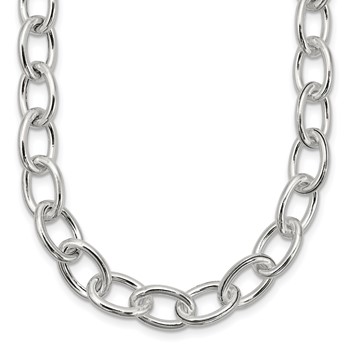 Sterling Silver Open Link Cable 8.50mm Necklace