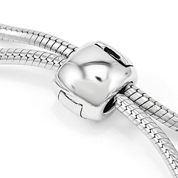 Sterling Silver Antiqued Reflections Crystal Love Heart Adjust Bracelet — alternate view