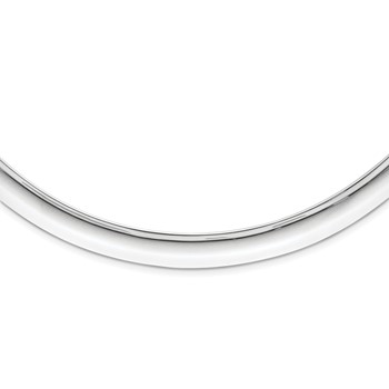 Sterling Silver Rhodium-plated Polished Slip-on Neck Collar
