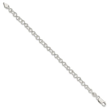 Sterling Silver Polished Fancy Link Bracelet — alternate view