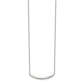 Sterling Silver Rhodium-plated w/2in ext. Bar Necklace — alternate view