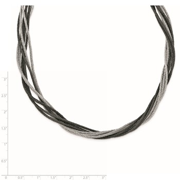 Sterling Silver Black Rhodium Wire Mesh Necklace — alternate view