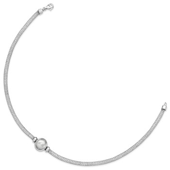 Sterling Silver Polished Crystal Necklace — alternate view