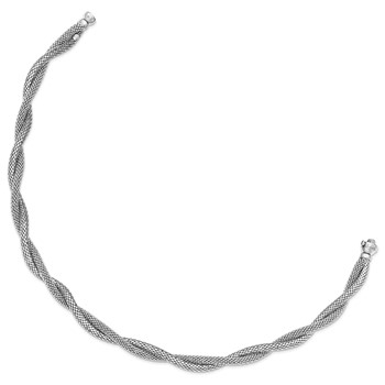 Sterling Silver Twisted Mesh Necklace — alternate view