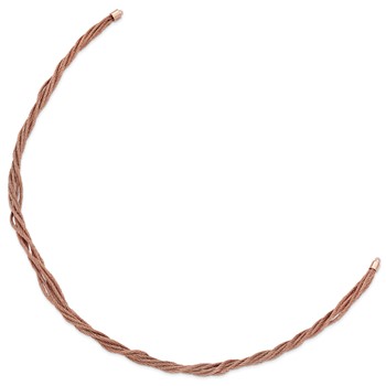 Sterling Silver Rose-tone Wire Mesh w/2IN Ext Necklace — alternate view