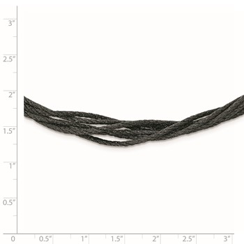 Sterling Silver Black Rhodium Wire Mesh w/2IN Ext Necklace — alternate view