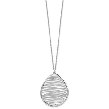 Sterling Silver Rhodium-plated Polished w/ 1.75in Ext. Necklace — alternate view