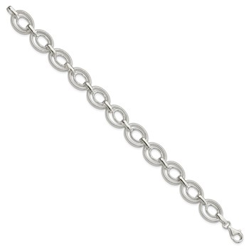 Sterling Silver Polished And Textured Link Bracelet — alternate view