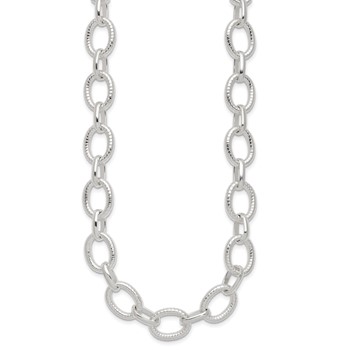 Sterling Silver Polished Fancy Link Necklace — alternate view