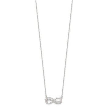 Sterling Silver CZ Infinity Necklace — alternate view