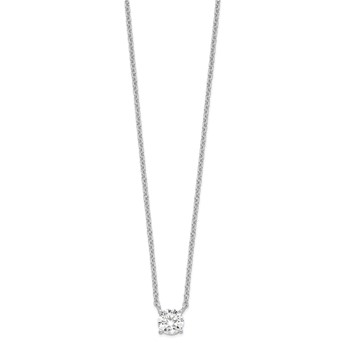 Sterling Silver Rhodium-plated CZ w/1in ext. Necklace — alternate view