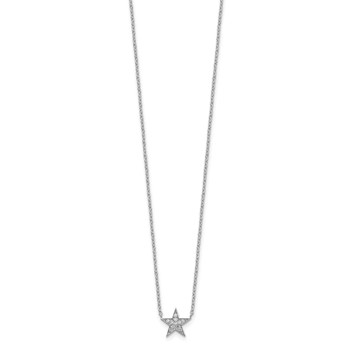 Sterling Silver Rhodium-plated CZ Star Necklace — alternate view