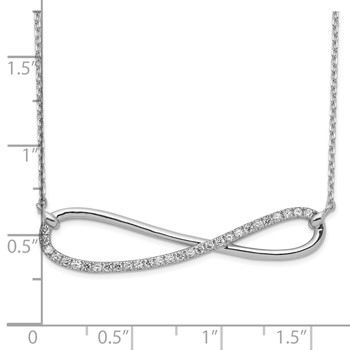 Sterling Shimmer Sterling Silver Rhodium-plated 18.5 inch 29 Stone CZ Infinity Symbol Necklace — alternate view
