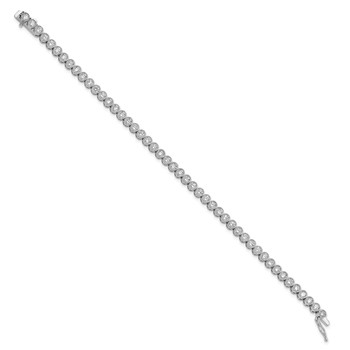 Sterling Shimmer Sterling Silver Rhodium-plated 7 inch 45 Stone CZ Tennis Bracelet — alternate view