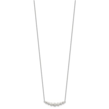 Sterling Silver Graduated CZ 18in Bar Necklace — alternate view