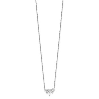 Sterling Silver Rhodium-plated CZ 18in Necklace — alternate view
