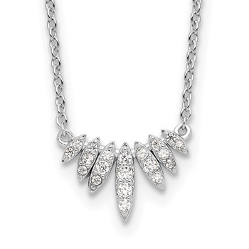 Sterling Silver Rhodium-plated CZ 18in Necklace