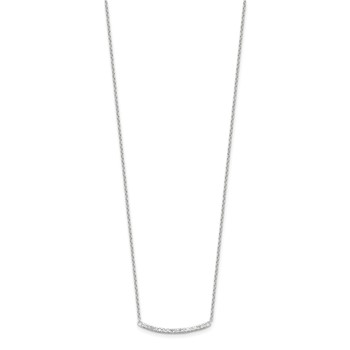 Sterling Silver CZ 18in Curved Bar Necklace — alternate view