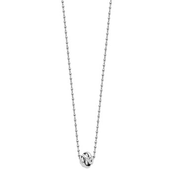 Sterling Silver Rhodium-plated Polished Love Knot D/C Chain Necklace — alternate view
