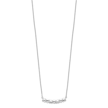 Sterling Silver Rhodium-plated w/2in ext Heart Bar Necklace — alternate view