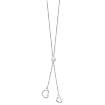 Sterling Silver Polished 2-Heart Adjusts up to 19.5 inch Necklace — alternate view