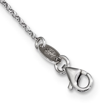 Sterling Silver CZ Polished Love Necklace — alternate view