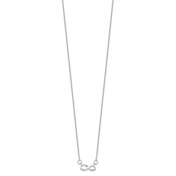 Sterling Silver Rhodium-plated w/ 2in ext. Infinity Necklace — alternate view