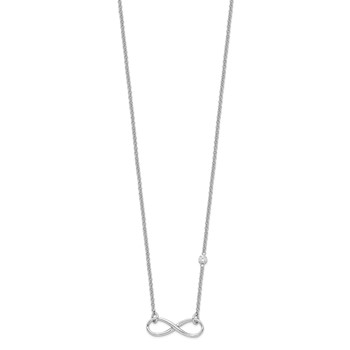 Sterling Silver Rhodium-plated CZ Infinity Knot Necklace — alternate view