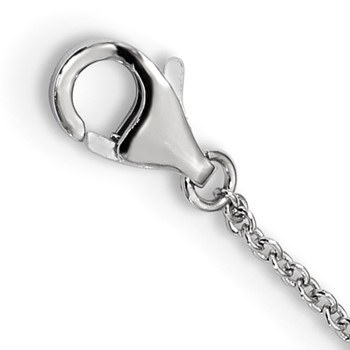 Sterling Silver Rhodium-plated CZ Hashtag Smile Necklace — alternate view